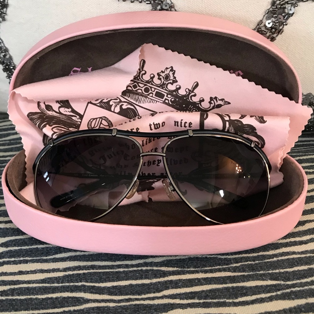 Juicy Couture Black Milia Aviator Style Sunglasses